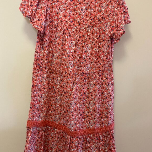 Knox Rose Floral Knox Rose Flutter Short Button-Front Dress XS NWOT - Picture 6 of 7